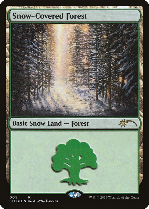 【Foil】(005)《冠雪の森/Snow-Covered Forest》[SLD] 土地L